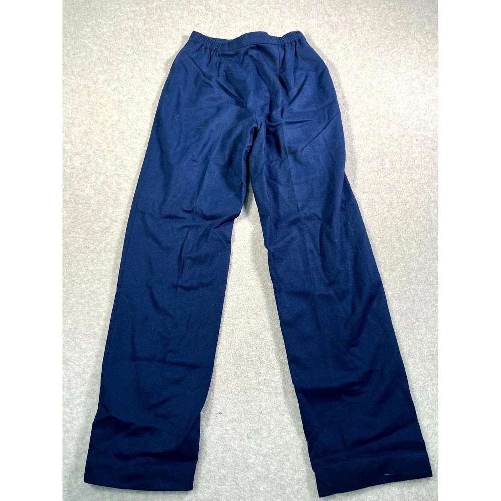 Personal Dress Pants Womens 7 Blue Pure Wool Flat Front Straight Leg‎ Formal